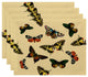 18"x14" Butterflies, Animal Print Placemat, Yellow, Set of 4