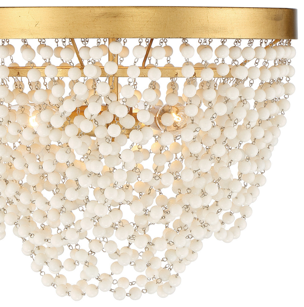 Crystorama Lighting Group FIO-A9103-WH Fiona 3 Light 14"W Flush - Antique Gold