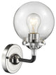 1-Light Beacon 6" Sconce, Black Polished Nickel, Glass: Clear
