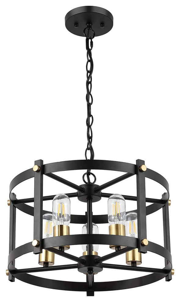 5 Light Farmhouse Chandelier Industrial Hanging Pendant Light Fixture