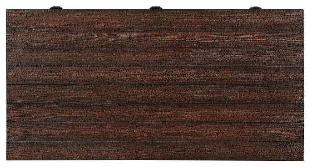Of00143, Writing Desk, Espresso Oak Finish & Antique Black Metal, Gorden