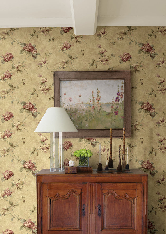 Hydrangea  Maroon Trail Wallpaper, Bolt