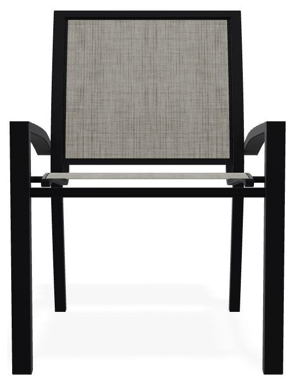 Kendall Sling Stackable Outdoor Dining Chair, Smoke/Black