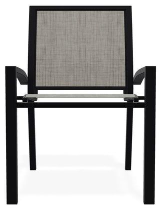 Kendall Sling Stackable Outdoor Dining Chair, Smoke/Black