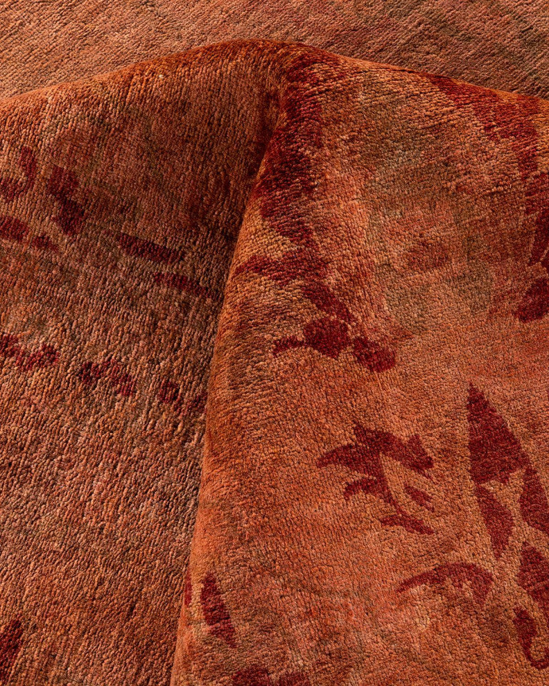 Overdyed, One-of-a-Kind Hand-Knotted Area Rug Brown, 9'3"x11'10"