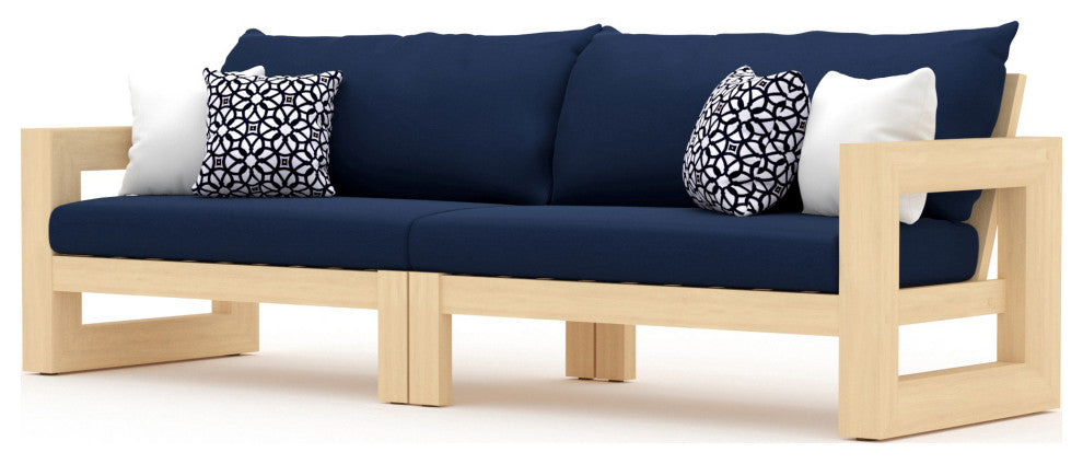 Benson 8 Piece Sunbrella Outdoor Patio Sofa and Club Chair Set, Navy Blue
