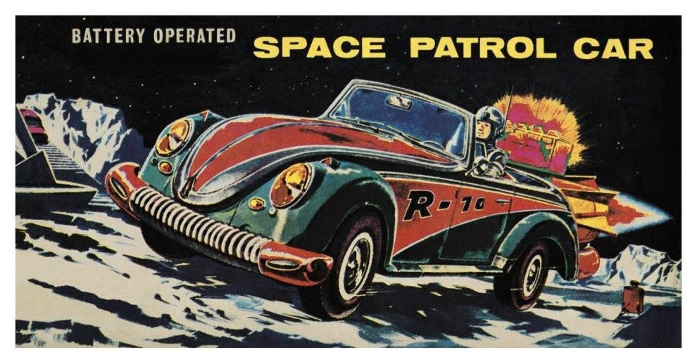 "Battery Operated Space Patrol Car" Digital Paper Print by Retrotrans, 38"x20"