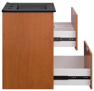 Scenic 18" Wall-Mount Bathroom Vanity, Cherry Black