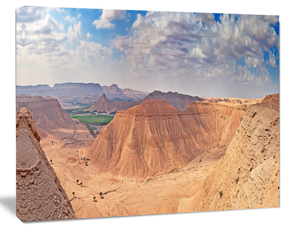 Clay Rocks around Riyadh City, Landscape Canvas Art Print, 40"x30"