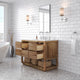 Oakman Marble Top Vanity in Mango Wood with Faucet, 48, Vanity With Chrome Faucet