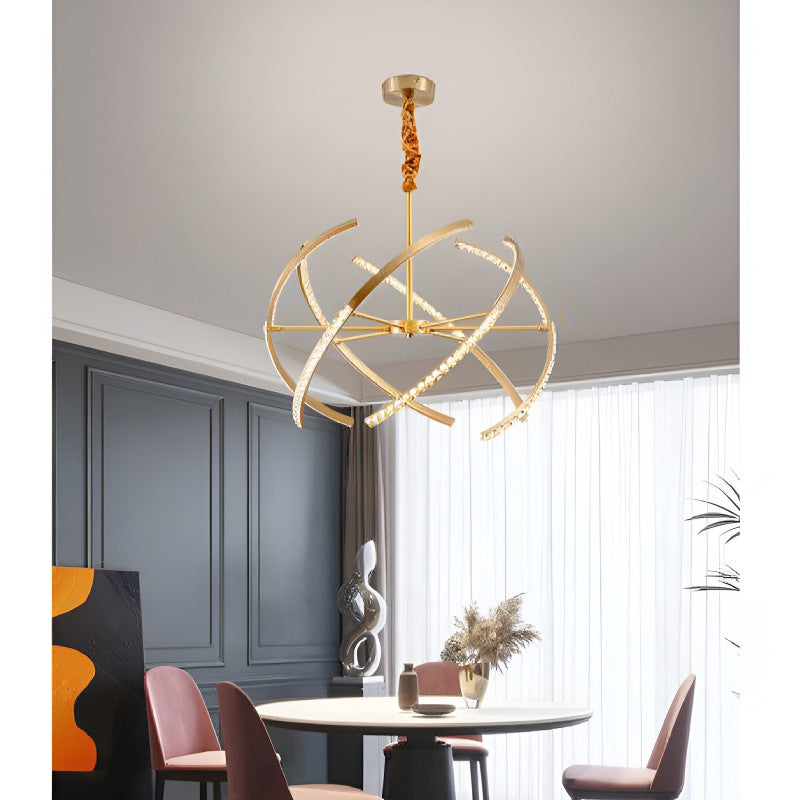 Arnasco | Creative Spherical Copper Crystal Chandelier, Colorful, 26''