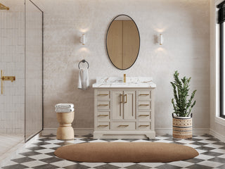 Charlotte 42" Single Sink Bath Vanity in Fine Grain 2" Viola Brown