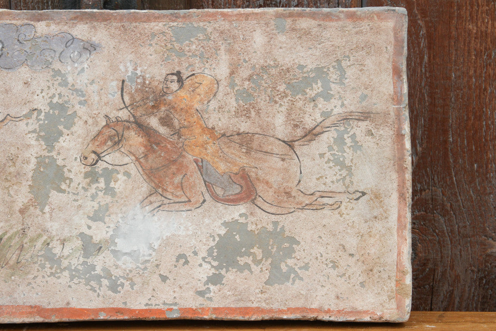 Hand-painted Hunting Scene Liao Dynasty Style Mural Tile
