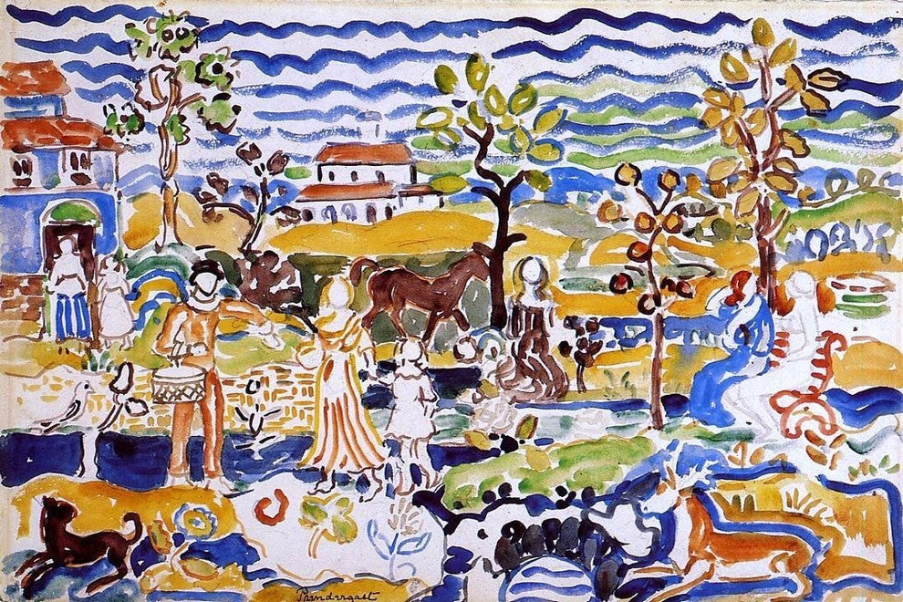 Maurice Prendergast Decorative Composition, 18"x27" Wall Decal