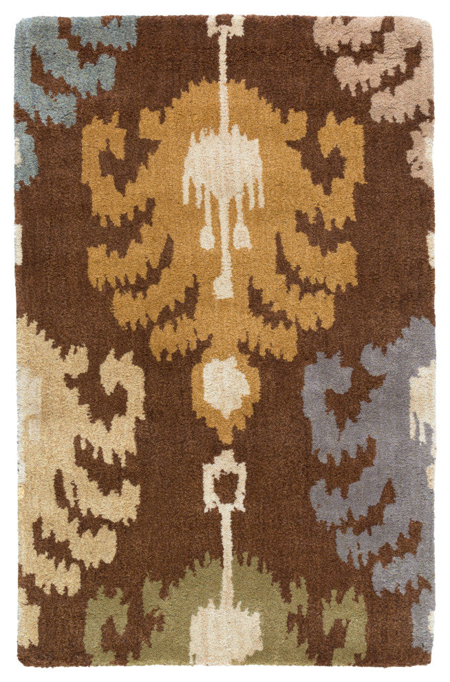 Surya Matmi MAT-5452 9'x13' Rug, Dark Brown/Olive/Medium Gray/Tan/Khaki/Camel