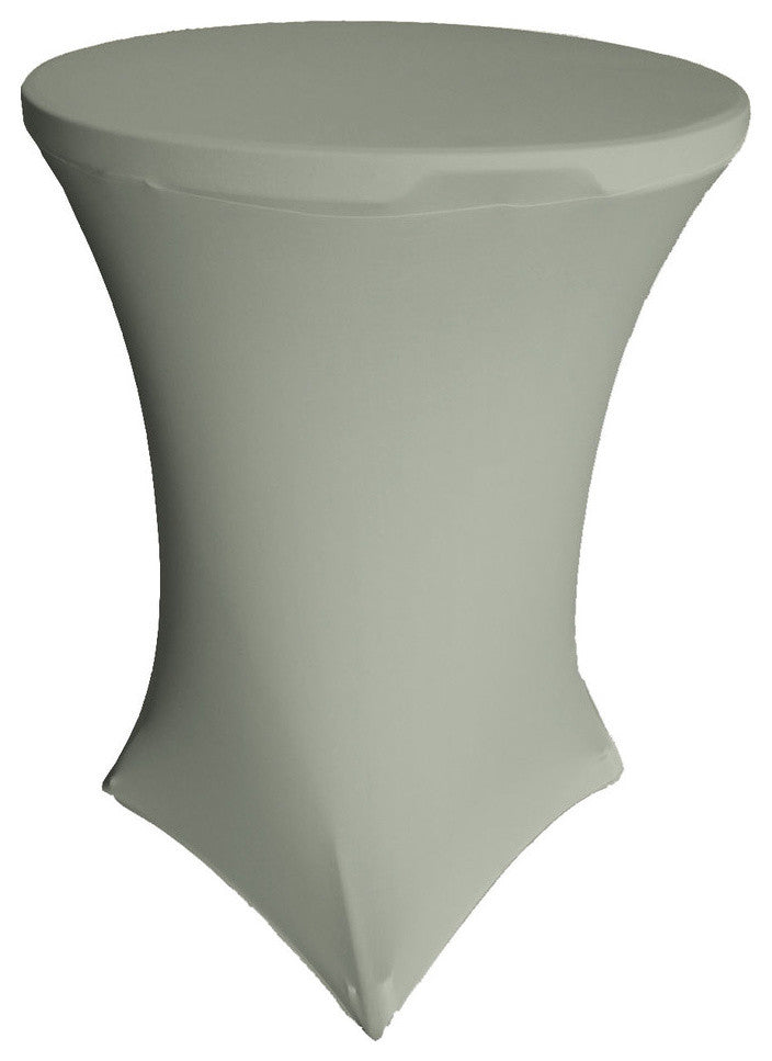 LA Linen Round Spandex Table Cover for Cocktail Tables, Light Gray, 36"x36"