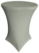 LA Linen Round Spandex Table Cover for Cocktail Tables, Light Gray, 36"x36"