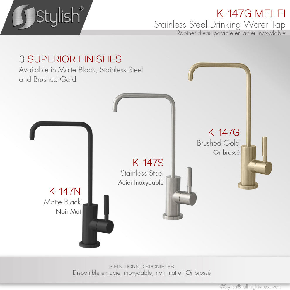 STYLISH Single Handle Stainless Steel Drinking Water Kitchen Faucet