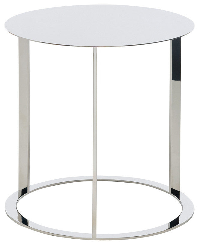 Vera Round Side Table Polished Stainless Steel