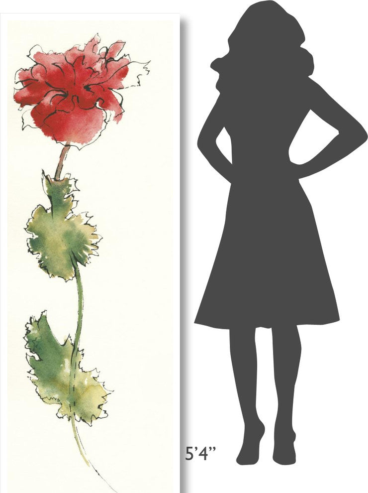 "Peony Form Poppies I" Digital Paper Print by Shirley Novak, 26"x74"