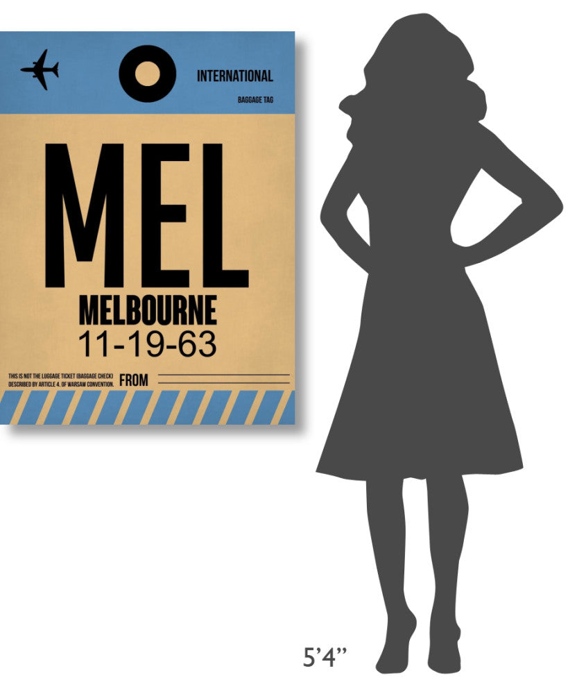 "MEL Melbourne Luggage Tag 1" Fine Art Print