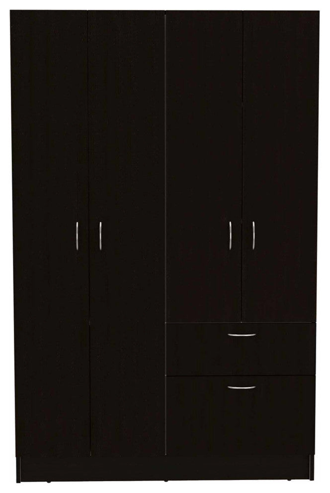 Habana Armoire with 2 Cabinets, Drawer, and Upturned Drawer, Black