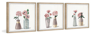 I Picked Peonies Triptych, Set of 3, 18x18 Panels
