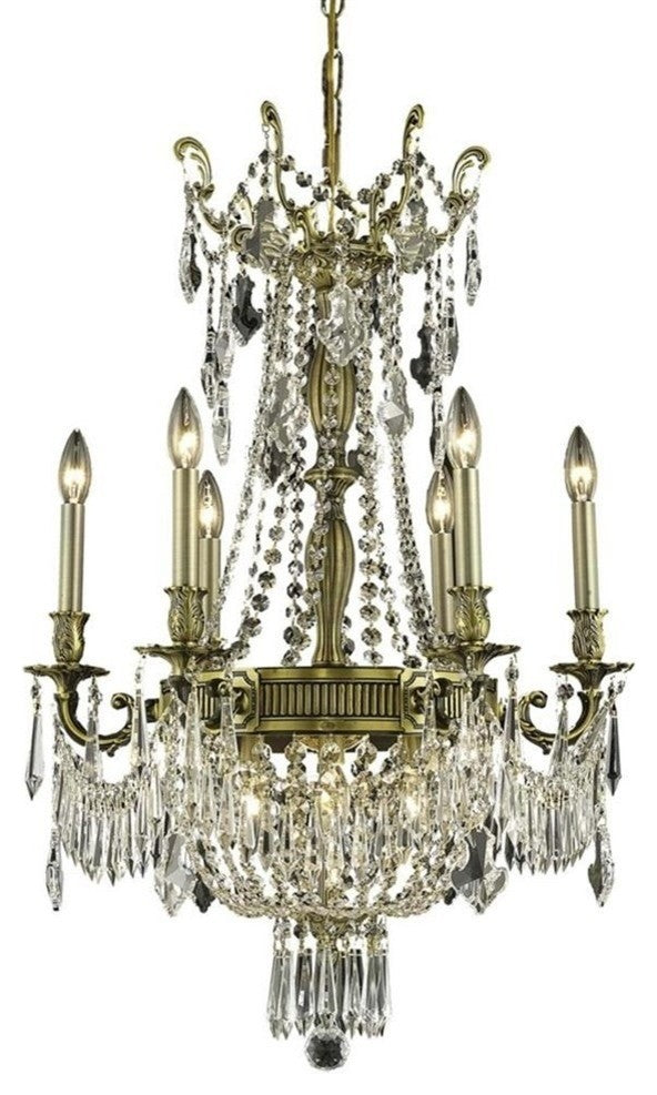 Elegant Esperanza Fixture, Antique Bronze Finish With Elegant Cut Crystal