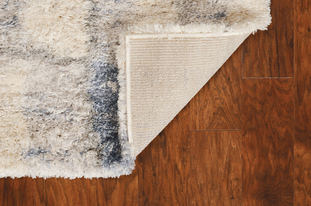 KAS Merino 6702 Ivory/Blue Cityscape Area Rug, 8'10"x13"