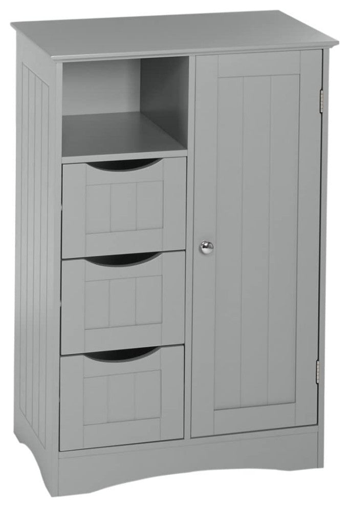 1-Door, 3 Drawer Floor, Gray Cabinet