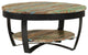 vidaXL Accent Table With Shelf, Solid Reclaimed Wood, 25.6"x12.6"
