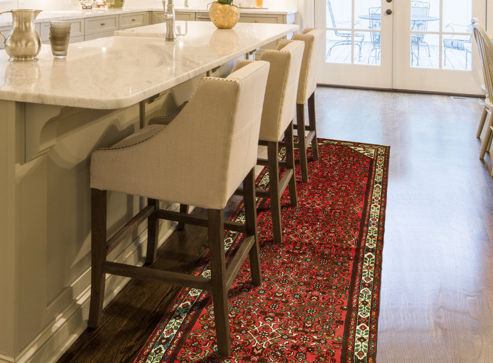 Fine Vintage Distressed Lahori Rust/Ivory Runner, 3'10 x 12'11