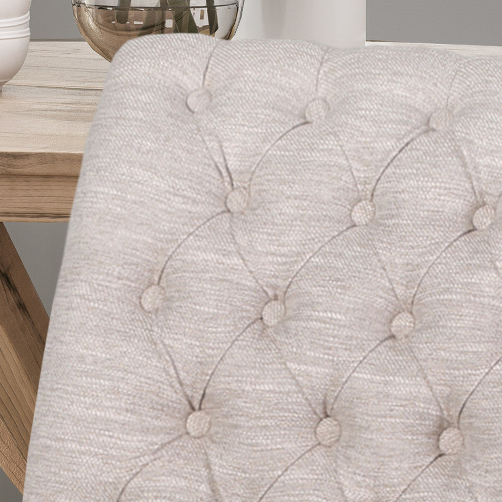 Terrance Tufted Fabric Dining Chair, Set of 2, Beige, Natural