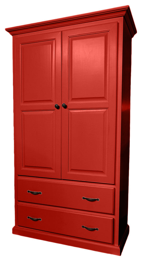 Traditional Kitchen Pantry With drawers, Persimmon Red