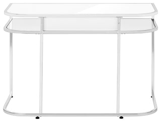 Computer Desk Home Office Laptop Storage Drawers 48"L Work Metal White