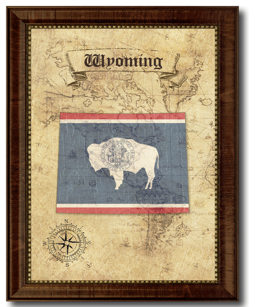Wyoming State Vintage Map, 18"x23"