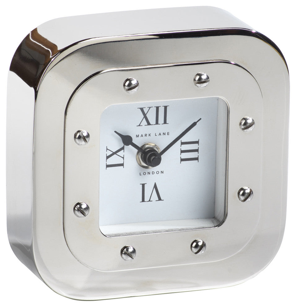 Mark Lane Silver Table Clock, Small
