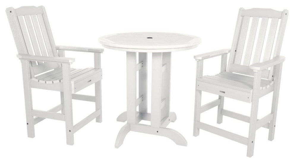 Lehigh 3-Piece Round Counter-Height Dining Set, White