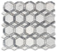 Carrara White Bardiglio Gray Marble Hollywood Hexagon Tile Honed, 1 sheet