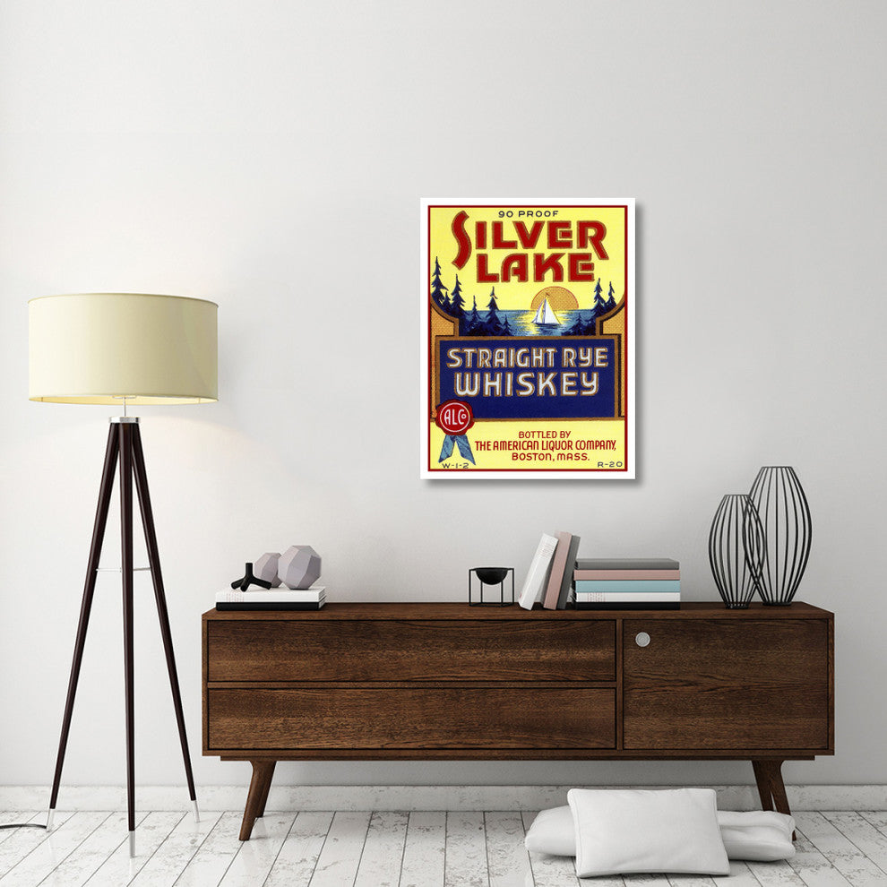 "Silver Lake Straight Rye Whiskey" Print by Vintage Booze Labels, 29"x38"
