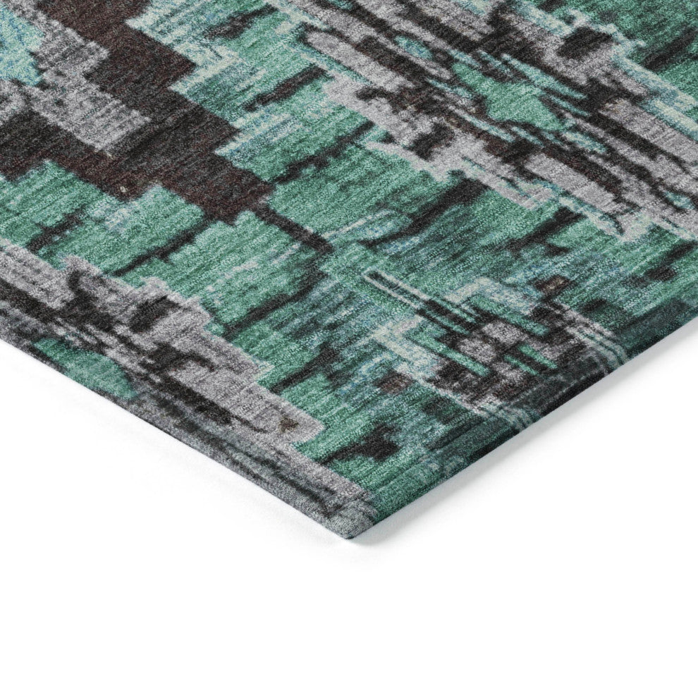 Machine Washable Indoor/Outdoor Chantille ACN1891 Teal 9' x 12' Rug