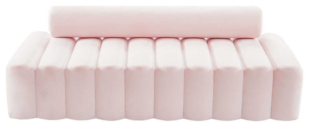 Melody Velvet Upholstered Chair, Pink, Sofa