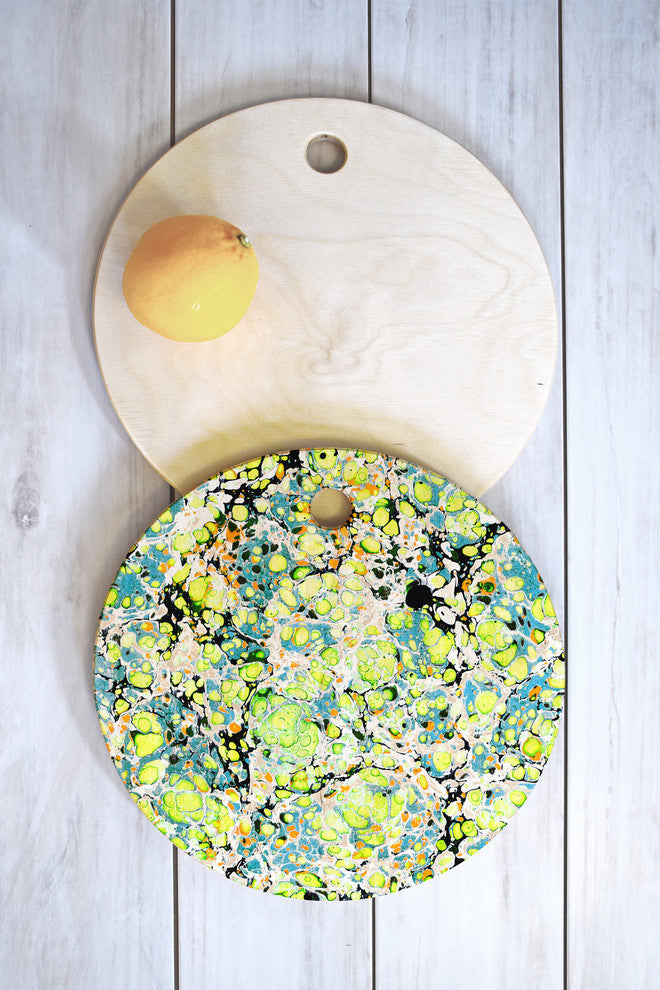 Amy Sia Marble Bubble Neon Cutting Board, 11.5"x11.5"