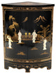 Black Lacquer Round Corner Cabinet Royal Ladies