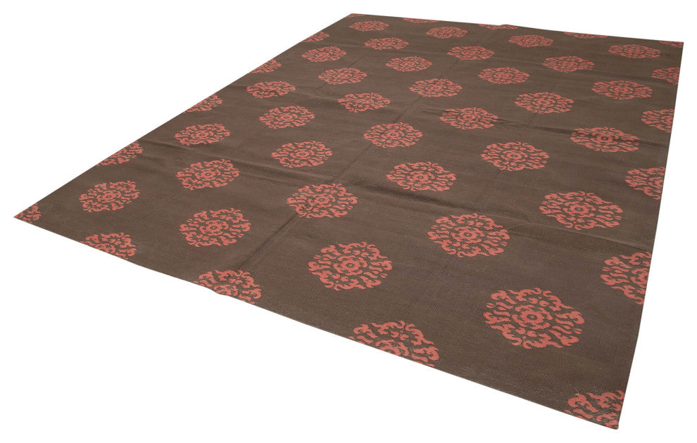 Rug N Carpet - Handmade Wool 9' 4'' x 11' 11'' Flatweave Dhurrie Kilim Rug