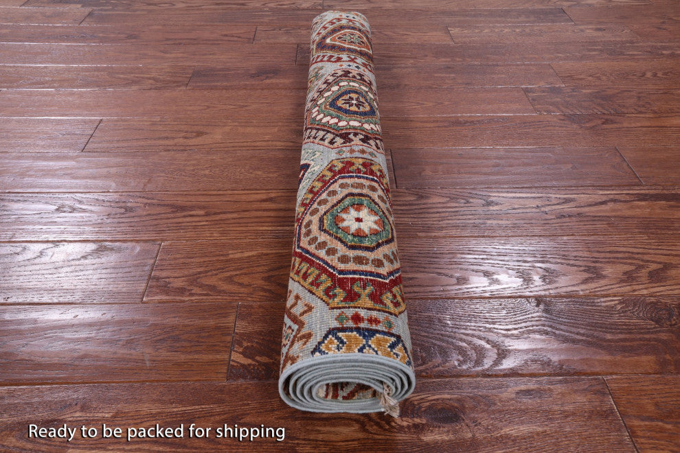 Super Kazak Khorjin Hand Knotted Wool Rug 3' 4" X 4' 10" - Q12316