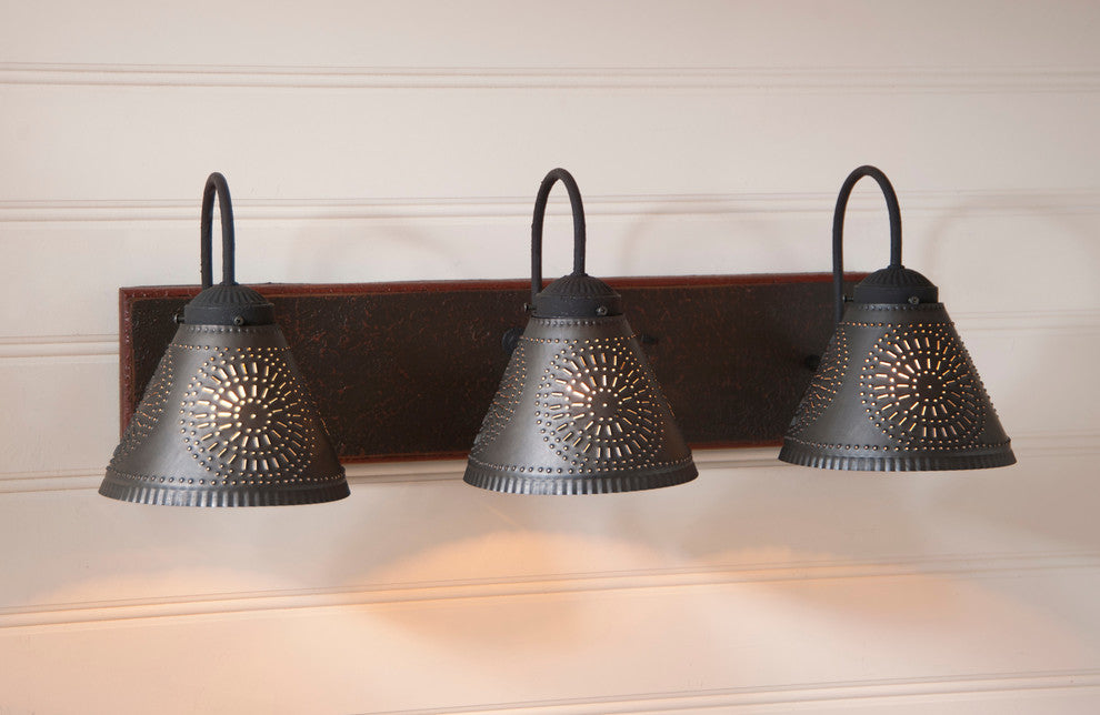 Crestwood Vanity Light, Espresso With Salem Brick
