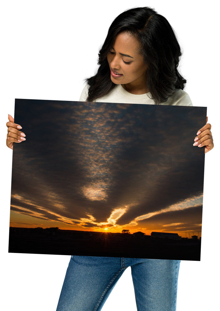 Sunset Indian River Inlet Landscape Photo Unframed Wall Art Print, 16" X 20"