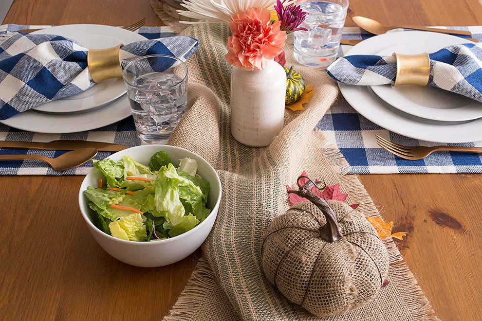 Artichoke Middle Stripe Burlap Table Runner 14X72
