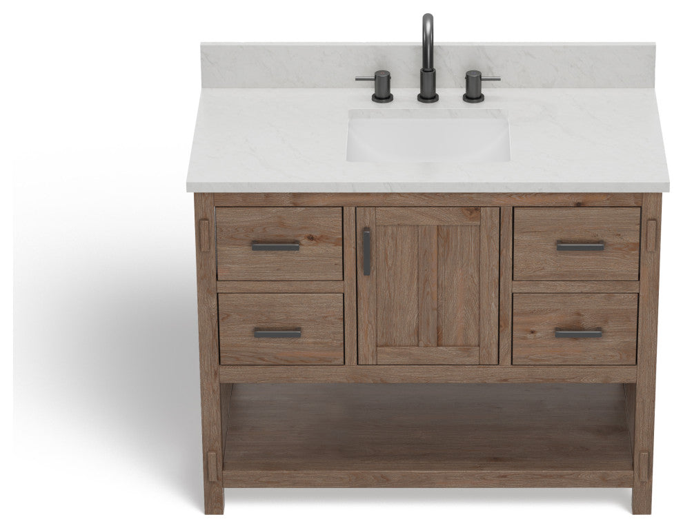 The Betsy Bathroom Vanity, Brown, 42", Single Sink, Freestanding